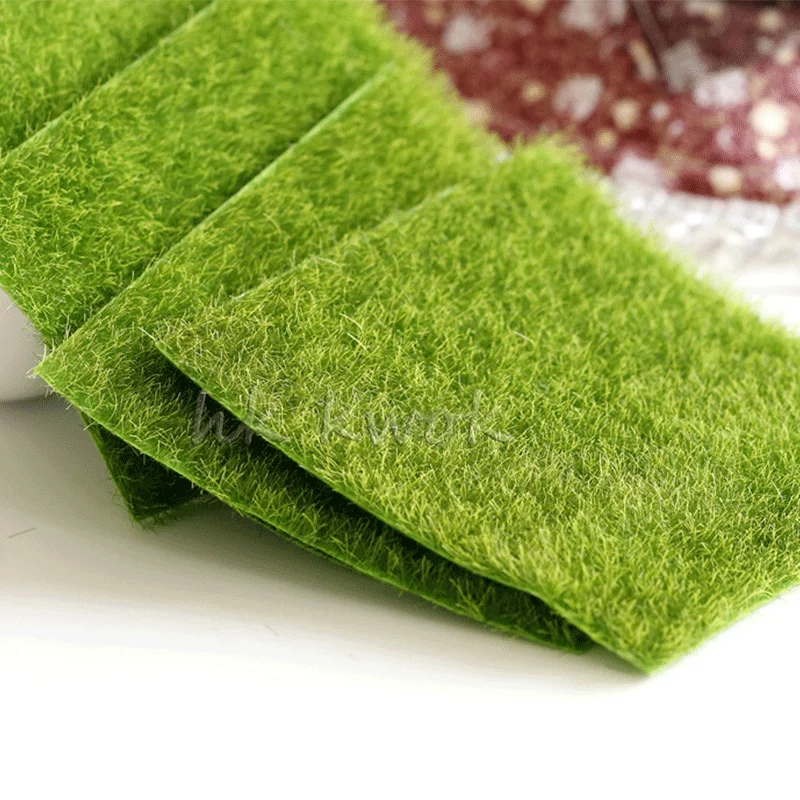 Миниатюры зеленой лужайкой бонсай Террариум статуэтки горшка смолы украшения DIY