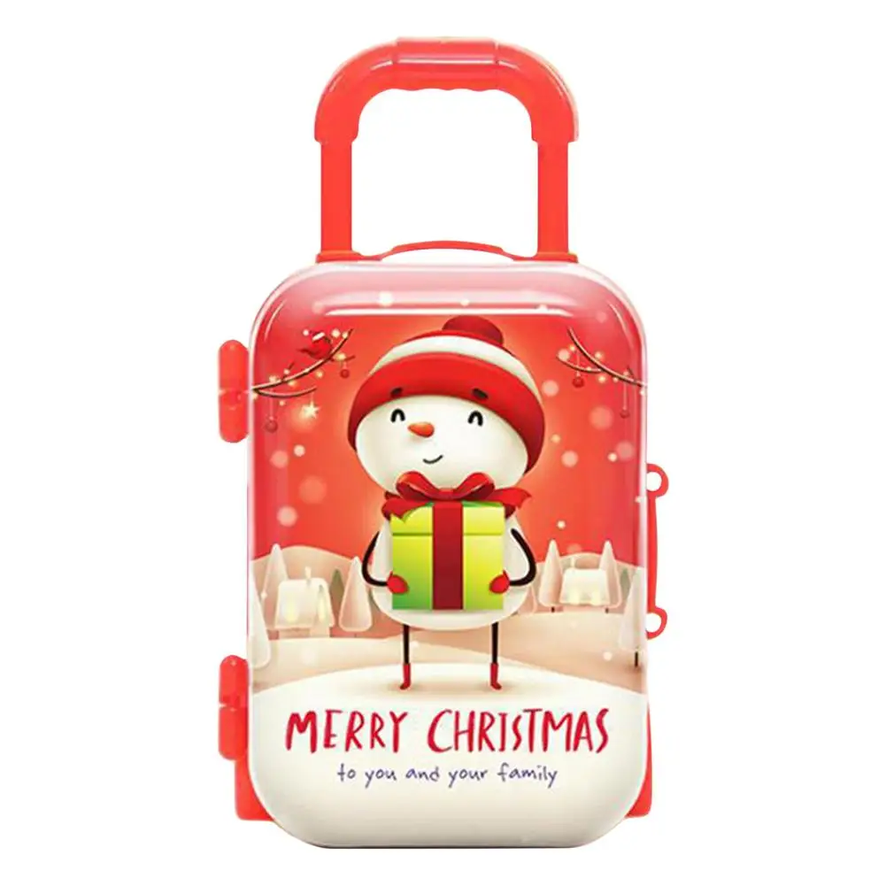 

Doll Backpack Simulation Mini Rolling Suitcase Plastic Candy Boxes Christmas Gift For Girls Doll Accessories Eraser Coin Collect