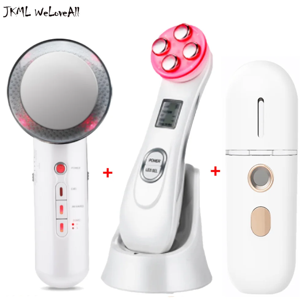 

EMS LED Light Facial Skin Care Beauty Device Face Ultrasonic Skin Scrubber Cavitation Body Slimming Massager Nano Sprayer
