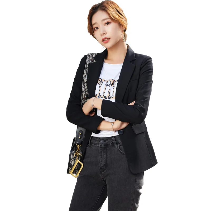 Белый пиджак и блейзер женское приталенное пальто в стиле ретро на весну осень