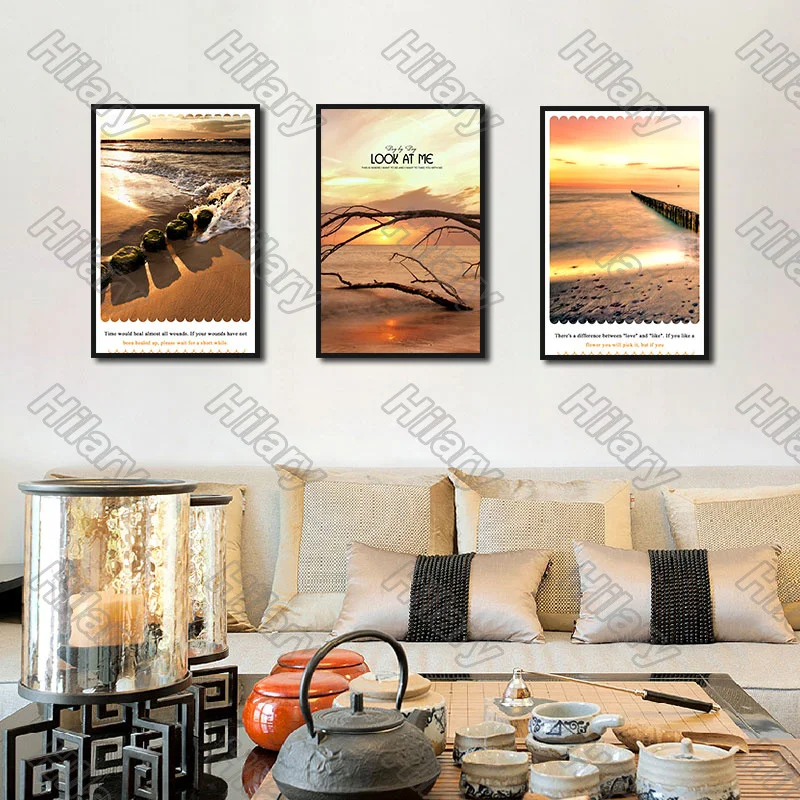 

Poster Golden Sunshine Shadow Landscape Canvas Painting and Prints Wall Art Pictures Decoration for Living Room 3Pcs Frameless