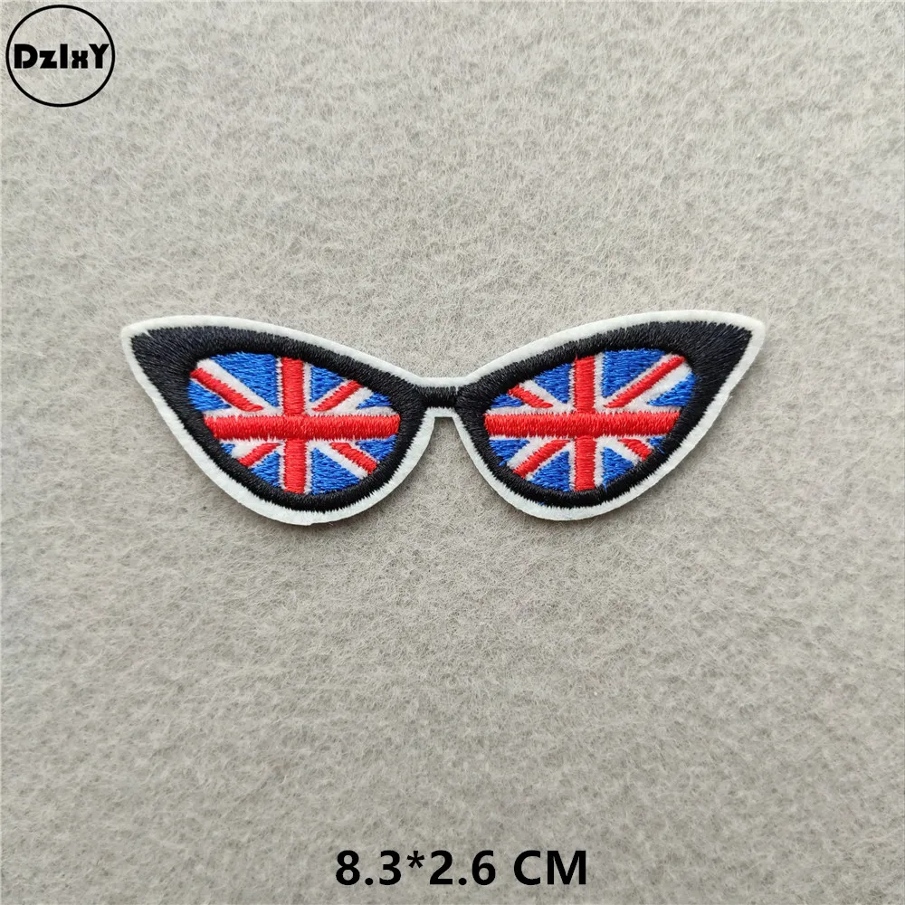 1-PCS-G-575 Нашивки с американским флагом для одежды, сделай сам, в полоску, железные Аппликации, термонаклейки для одежды с вышивкой, значки с британским флагом@ D - Цвет: 1-PCS-G-575