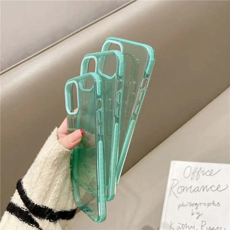 

Premium beige square hole semi-permeable suitable for Apple 12 mobile phone case iPhone 11 transparent 12 pro all-inclusive max