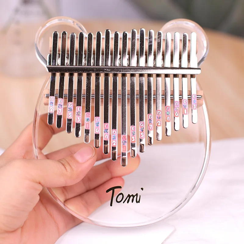

Transparent thumb piano 17-tone finger piano beginner small group instrument easy to learn five-finger crystal Kalemba