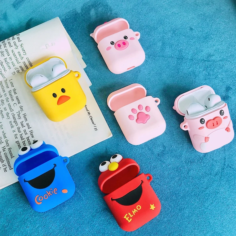 Чехол для наушников AirPods с милым мультяшным рисунком Bluetooth беспроводная