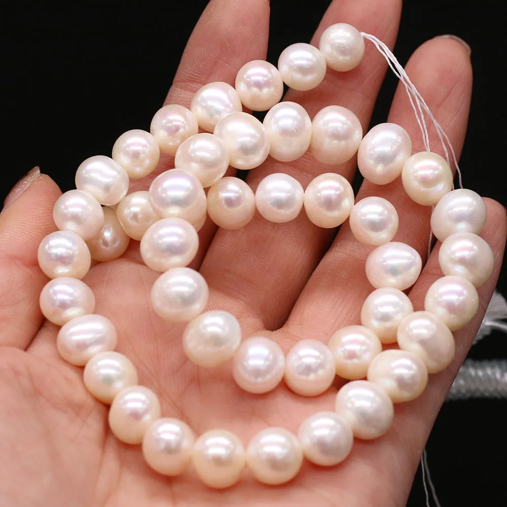 

Wholesale100% Natural Freshwater Pearl White Round Punch Beads For Jewelry Making DIY Necklace Bracelet Accessory Charm Gift