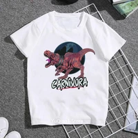 kids clothes boys summer top horror dinosaur print childrens clothing teen youth white short sleeve cotton t shirt 3 to 13 year