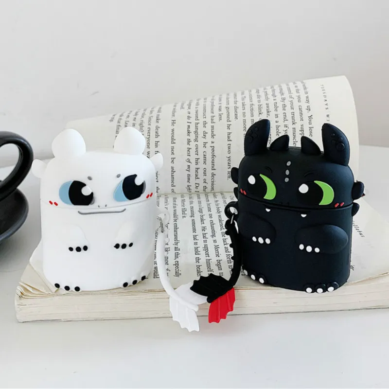 

Hot Stereoscopic Dragon Night Fury Cute Case for AirPods Silicone Bluetooth Earphone Case for Airpods 2 Cartoon Protective Cover