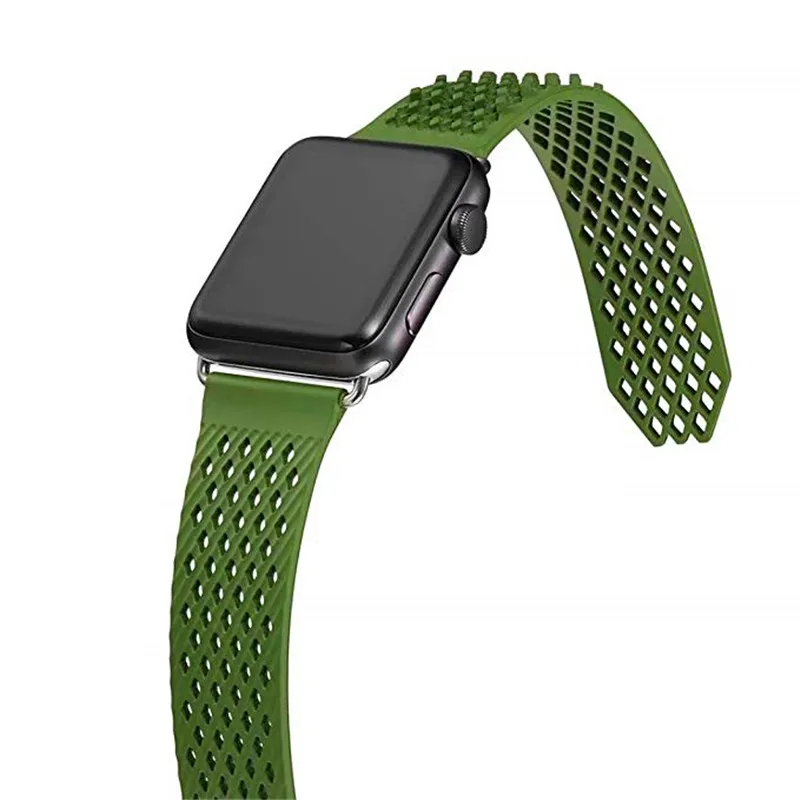 Без пряжки дизайн спортивный силиконовый ремешок для Apple Watch Series 4 3 2 1 мягкий ремешок замена Браслет для iWatch 44mm42mm 40mm38mm