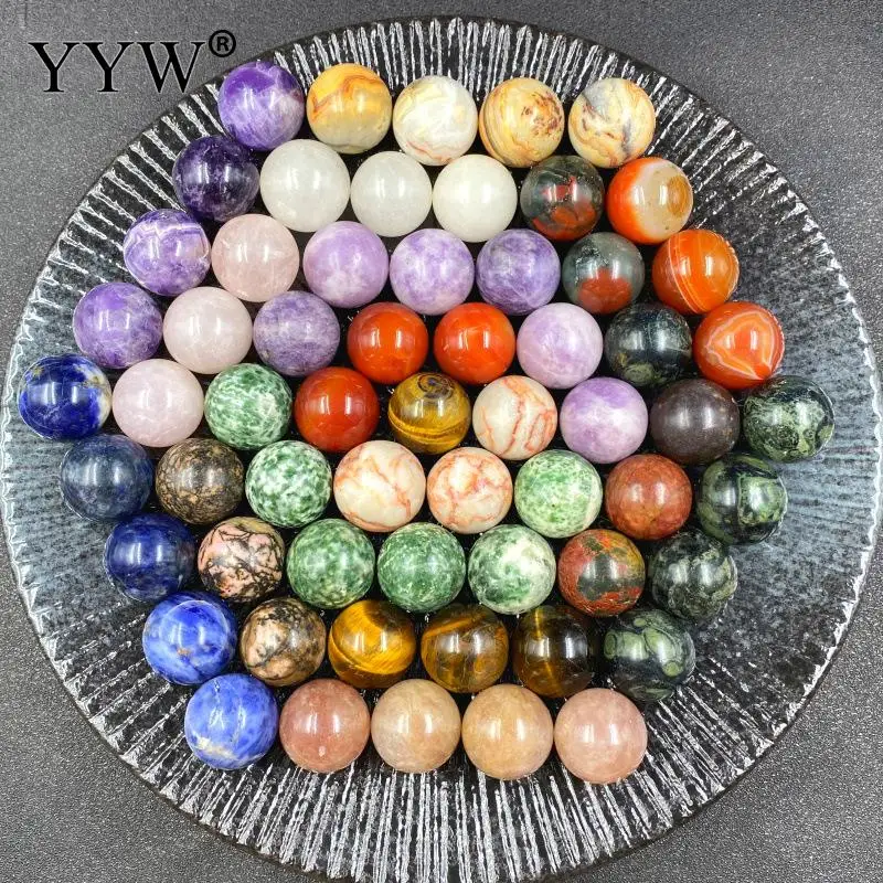 10 _ 20 мм смешанные бусины из драгоценных камней без отверстий круглые