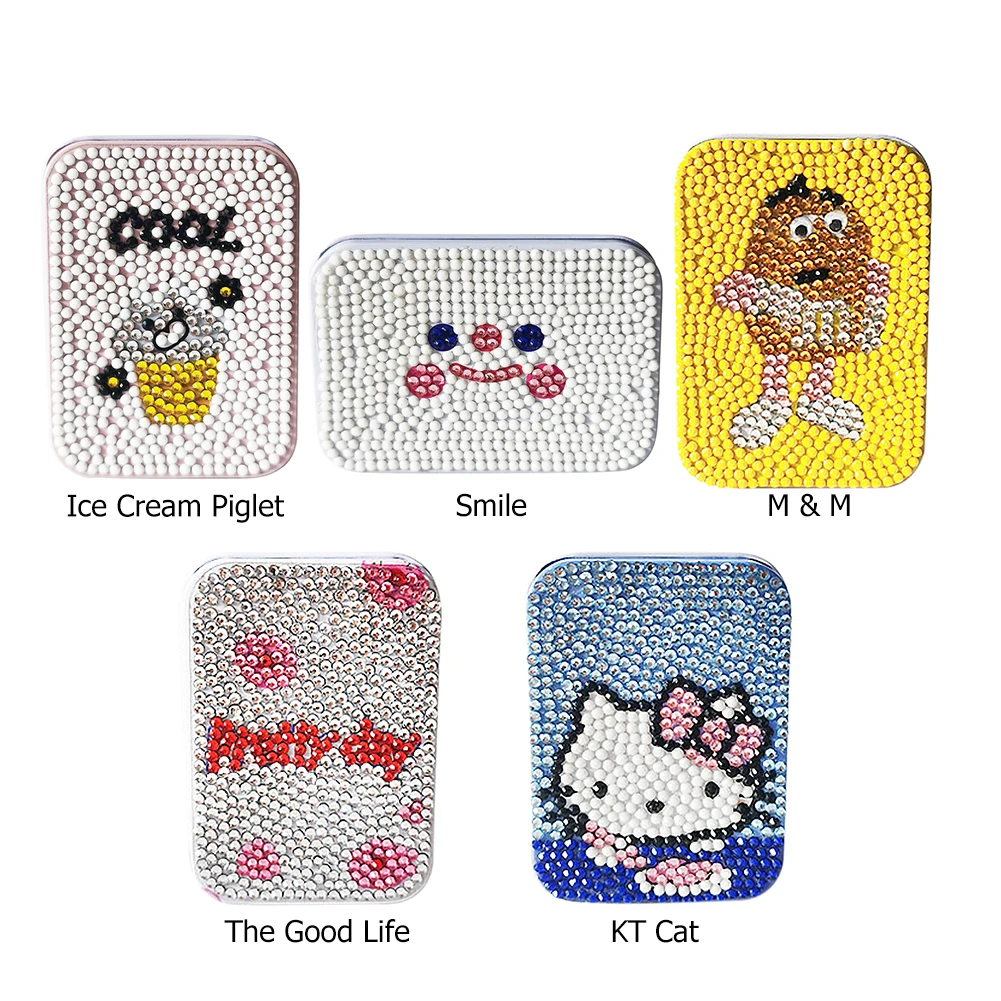 Детская железная коробка для конфет ручной работы, набор для алмазной живописи, чехол для конфет, квадратная коробка для хранения