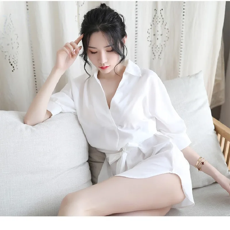 Пижама халат женское сексуальное нижнее белье прозрачный кружевной шифоновый