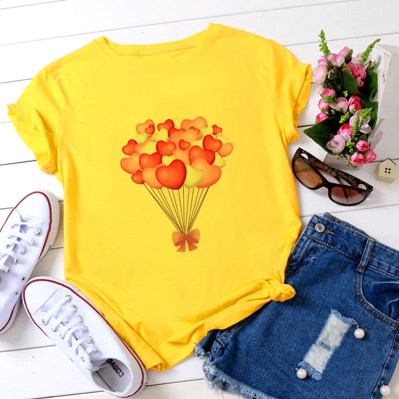 

Yellow T-shirt Ladies 2020 New Summer Short-sleeved Floral Floral Fashion Ladies Tops T-shirts Ladies Ladies Graphic T-shirts