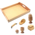 Игрушки для новорожденных, унисекс, Монтессори, предметы для упражнений, буковая рукоятка, детские игрушки для младенцев, мальчиков и девочек 8 месяцев