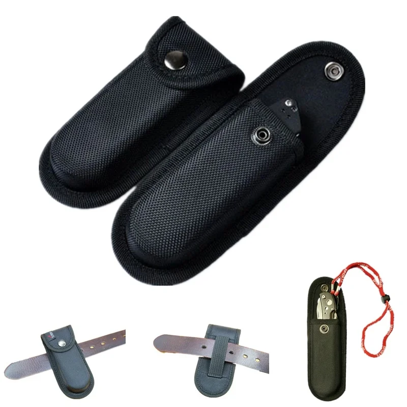 

Folding Knife Cover Oxford Cloth Black Toolkit Sheath Belt Loop Mountaineering Outdoor Nylon Knife Cover Knife Sheath Cover