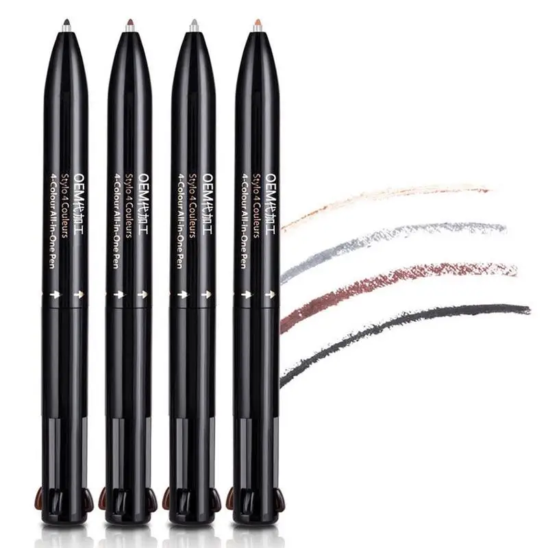 Четыре в одном многофункциональный водонепроницаемый карандаш для бровей