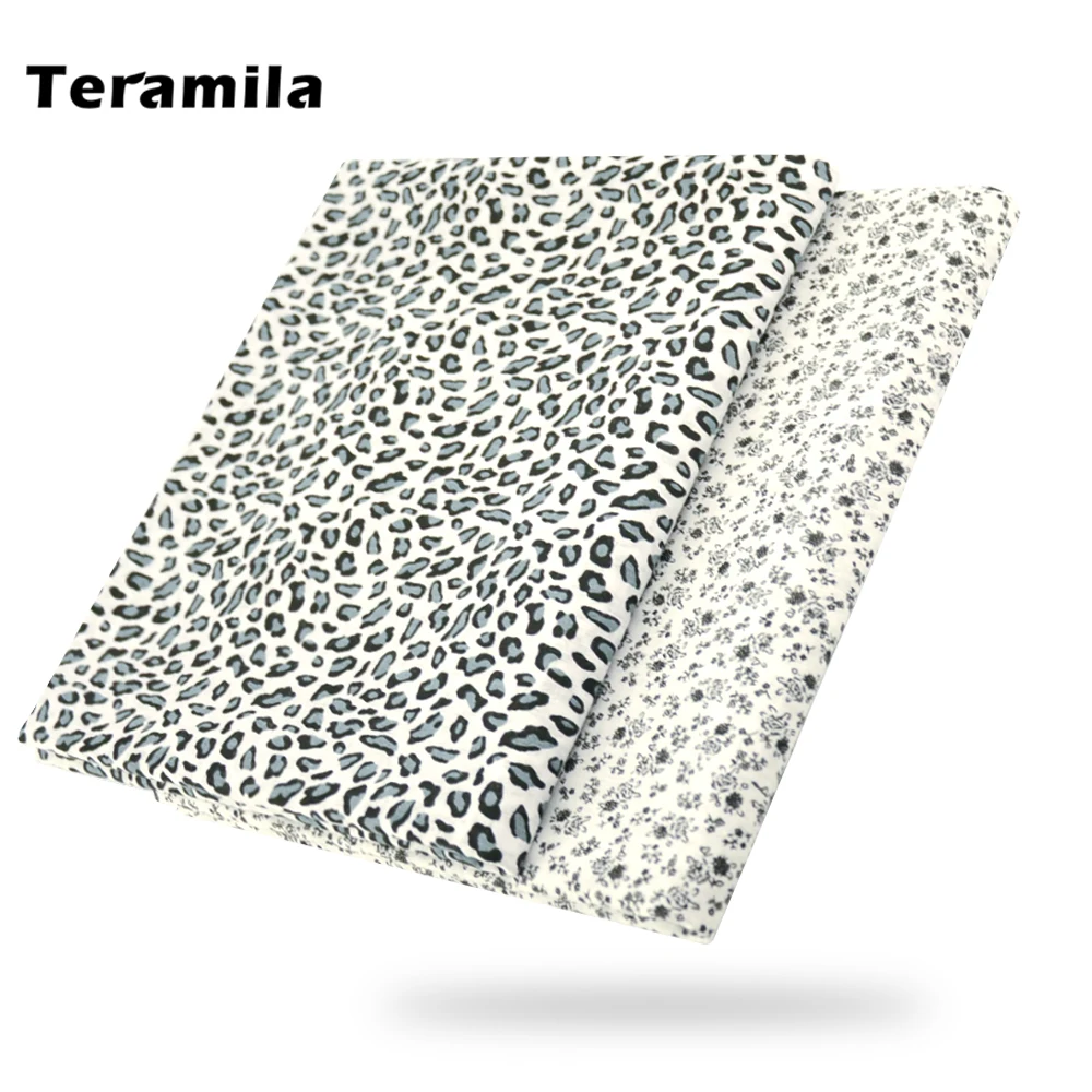 Leopard Printed 100% Black Cotton Fabric Quilting Patchwork Sewing Dolls Toy Home Textile Bedding Tales Tissue Fat Quarter Craft|fat quarters|cotton