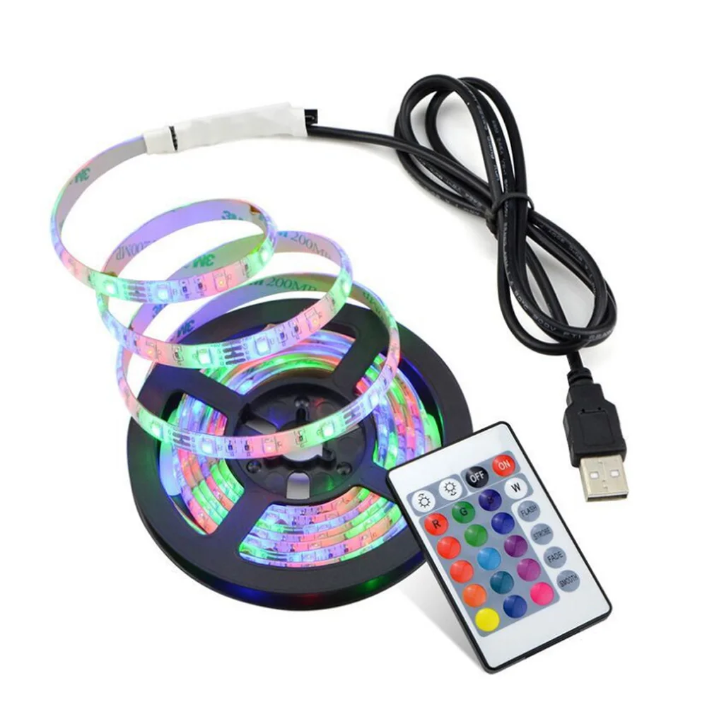 

LED Strip Light USB SMD 5050 waterproof DC5V Flexible LED Lamp Tape Ribbon RGB 1M 2M 5M TV Desktop Screen BackLight Diode Tape