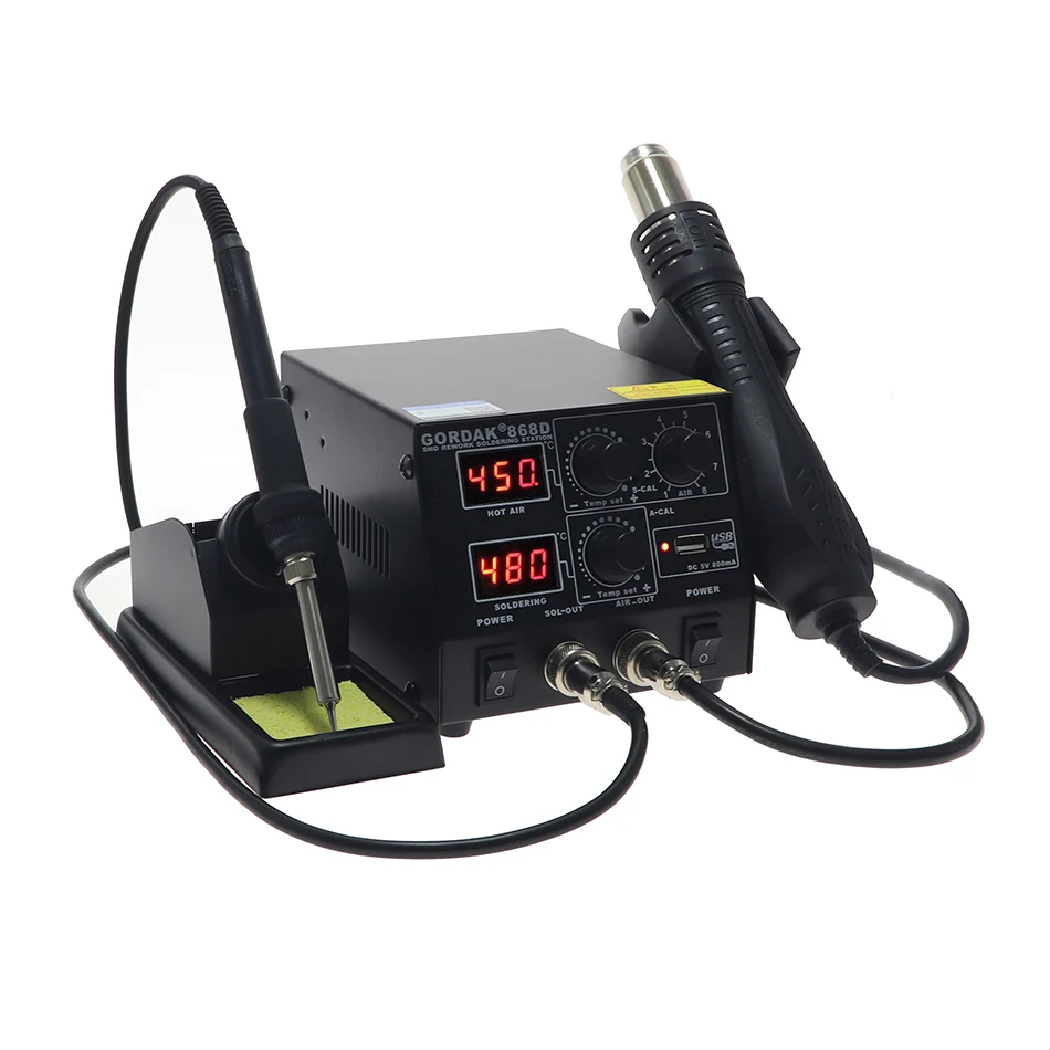 GORDAK 868D интеллигентая (ый) Три в одном Анти-статический горячего воздуха с двойным