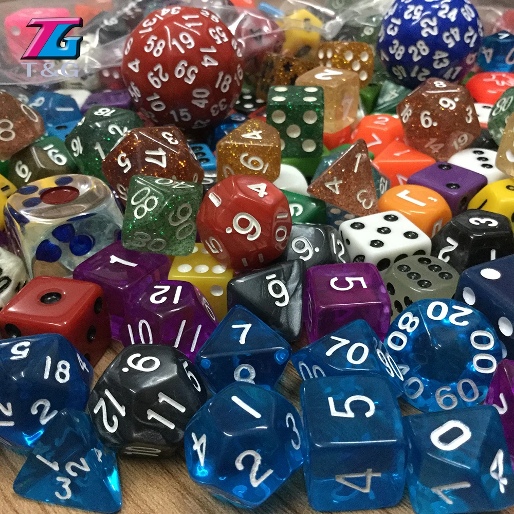 Высококачественные разноцветные многогранные игральные кости для казино