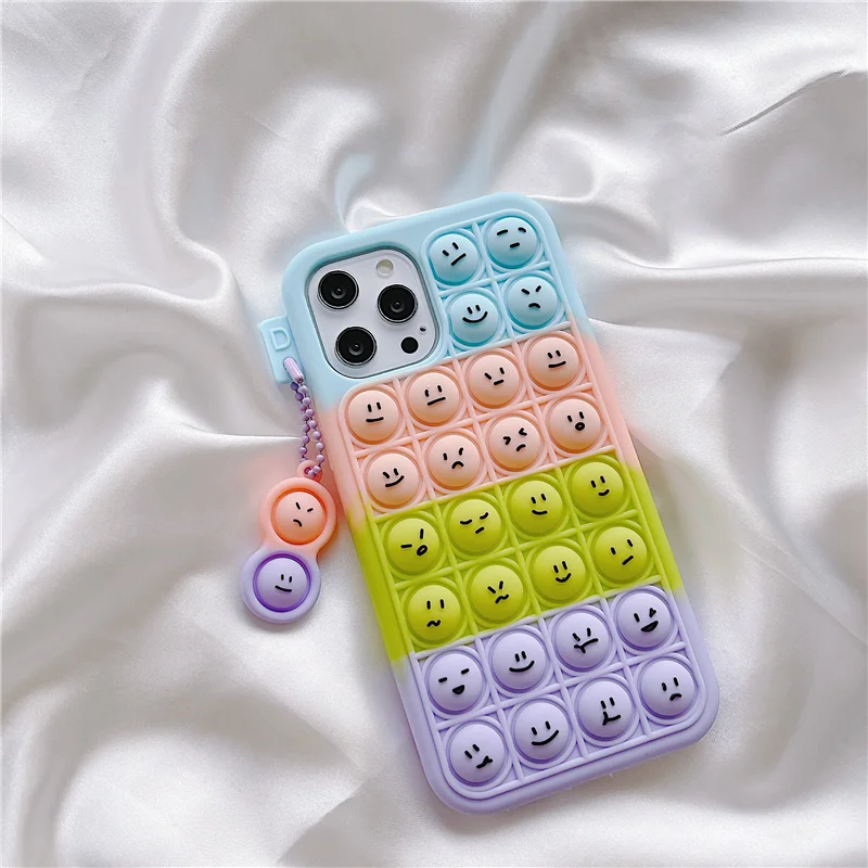 Мягкий силиконовый 3D-чехол Smile Push для iPhone 13 7 8 11 12 Pro Max чехол iphone SE 2020 Plus X XS XR с