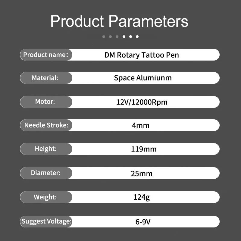 Вращающаяся тату ручка DM самолёт алюминиевый Прочный двигатель CNC