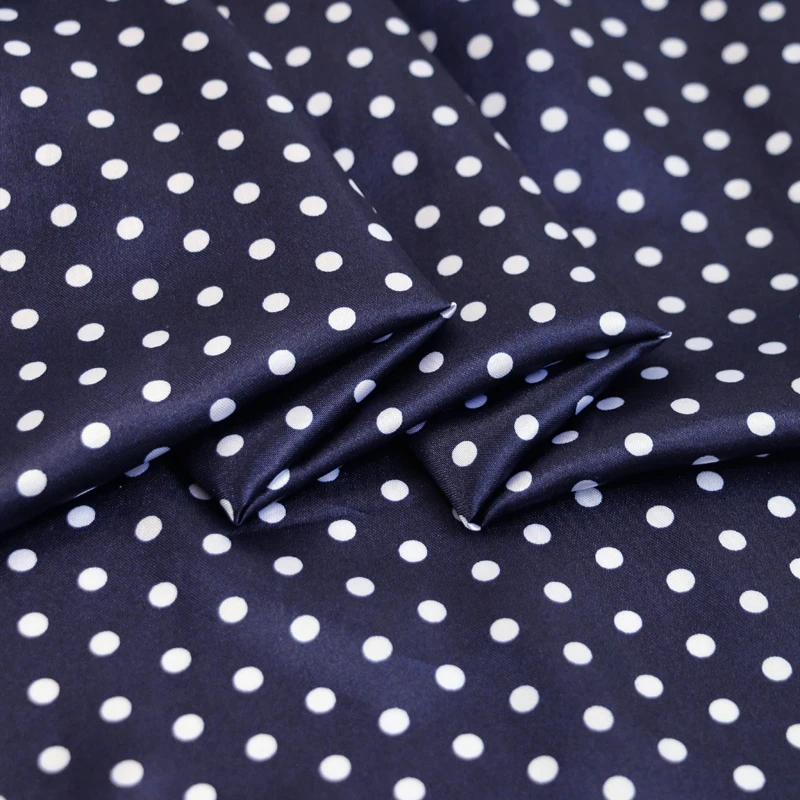 Per Meter, niedliches Polka-Dots-Material, Satin, Charmeuse, weicher Mantel, Futter, Schal, DIY-Stoff – Detail 35