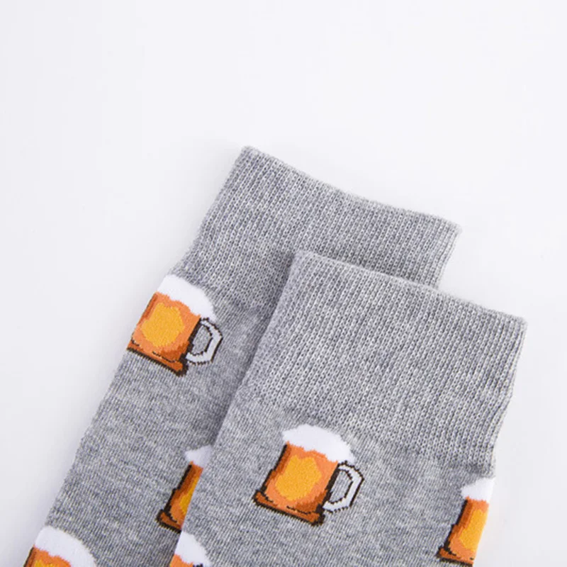 

Colorful Hot Dog Hamburg Beer Pattern Novelty Crew Socks Men's Funny Food Kawaii Sokken Creative Casual Cotton Socks For Male
