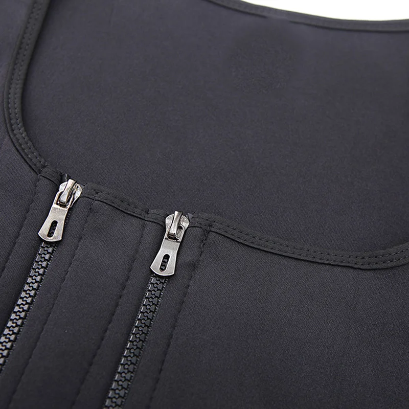 

Men Neoprene Sauna Suit Hot Body Shaper Corset For Weight Loss With Zipper Waist Trainer Vest Tank Top Workout Shirt