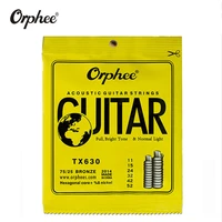 orphee tx630 011 052 acoustic guitar strings hexagonal core8 nickel bronze bright tone extra light guitar accessories