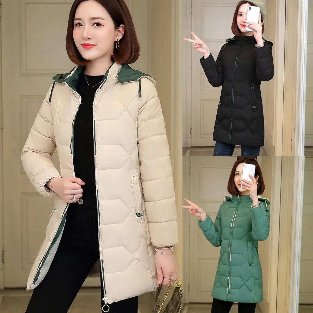 Kurtka manteau femme зимнее пальто для женщин Зимняя теплая хлопковая зимняя куртка с капюшоном пальто с длинными рукавами abrigos mujer invierno