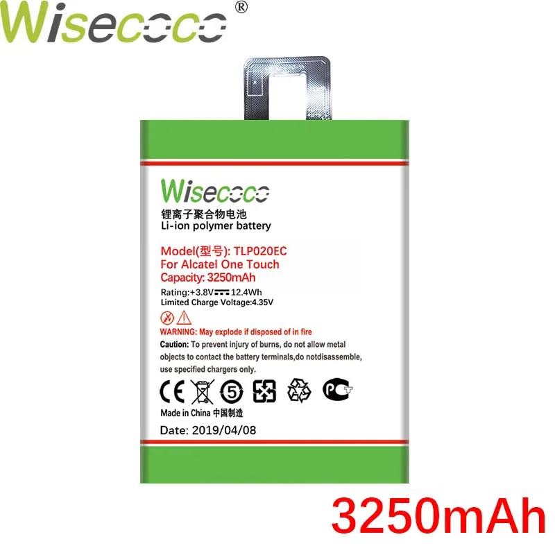 Wisecoco 3250 мАч TLp020EC батарея для Alcatel One Touch POP UP 6044D телефон новейшее производство батарея+ номер отслеживания