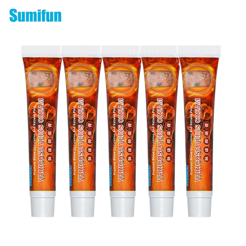 

5pcs Sumifun Varicose Veins Treatment Cream 100% Original Vasculitis Phlebitis Spider Pain Relief Ointment Medical Plaster P1109