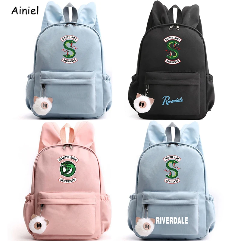 

Serpents Riverdale Backpack Cute Rabbit Ears Large Capacity Backpacks Travel Bags Pencil Case School Backpack Teenage Girls Boys
