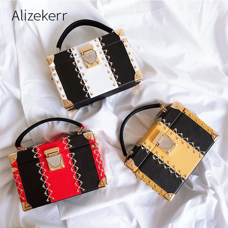 Женская сумка из искусственной кожи с заклепками модный корейский замок