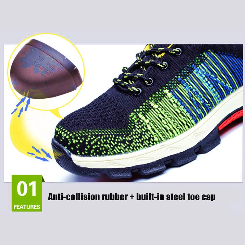 

Hot Selling Unisex Safety Shoes Breathable Steel Toe Outdoor Hiking Climbing Work Boots -B5