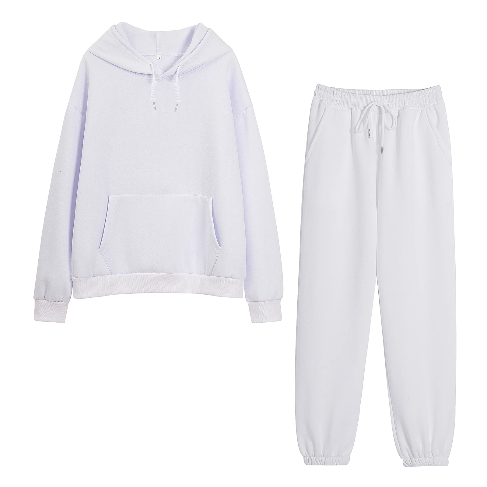 

Long Sleeve Pullover Hoody Winter Hooded Sweatshirt Sweatpants Fashion Loose Fit Women Set Hoodies Pant Hip Hop Suit Tracksuit