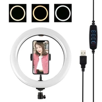 2630cm dimmable led selfie ring fill light with mobile phone clip for makeup youtube video production live video streaming