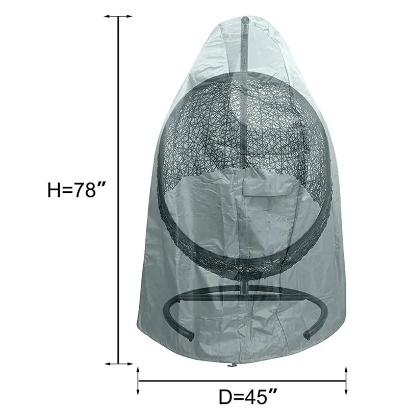 Крытый Подвесной чехол для качели балконного кресла в форме яйца с молнией