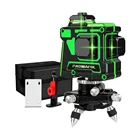 Мощный зеленый лазерный 3D уровень, 12 линий, 360 градусов, горизонтальный и вертикальный самонивелирующийся нивелир