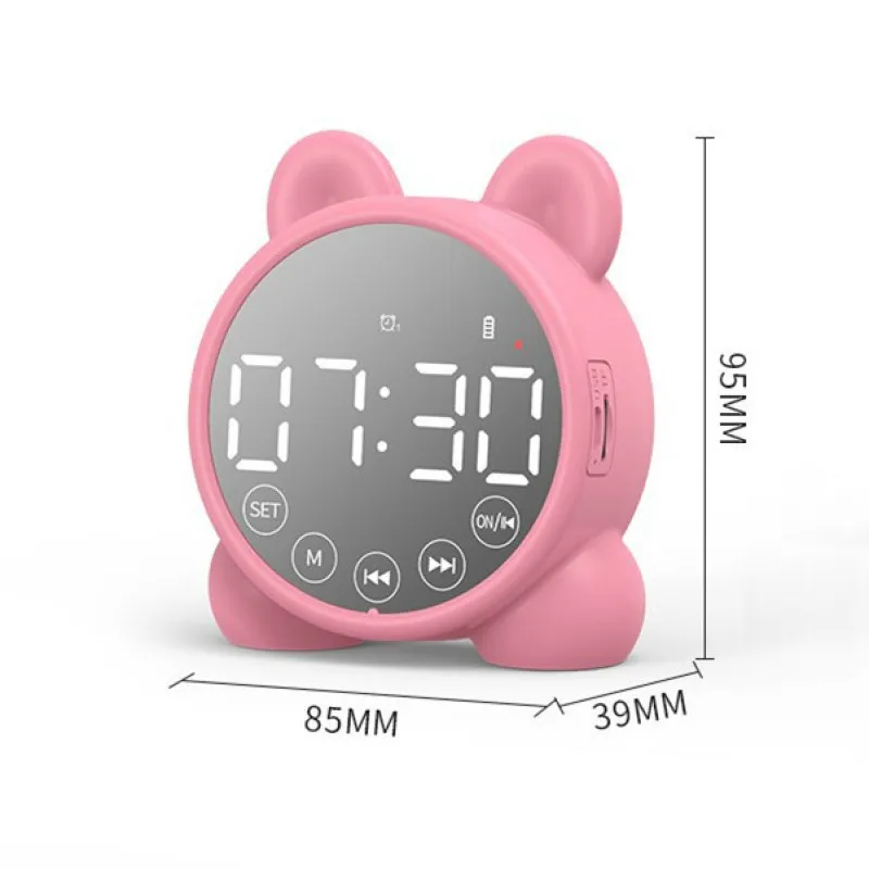 

YABA Portable bluetooth Wireless speaker clock high-definition mirror speaker mini cute card gift alarm clock card speaker