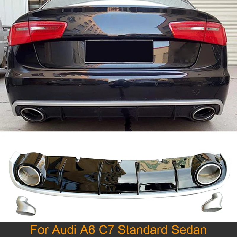 Автомобильный задний бампер диффузор губа спойлер для Audi A6 C7 Стандартный Седан 4