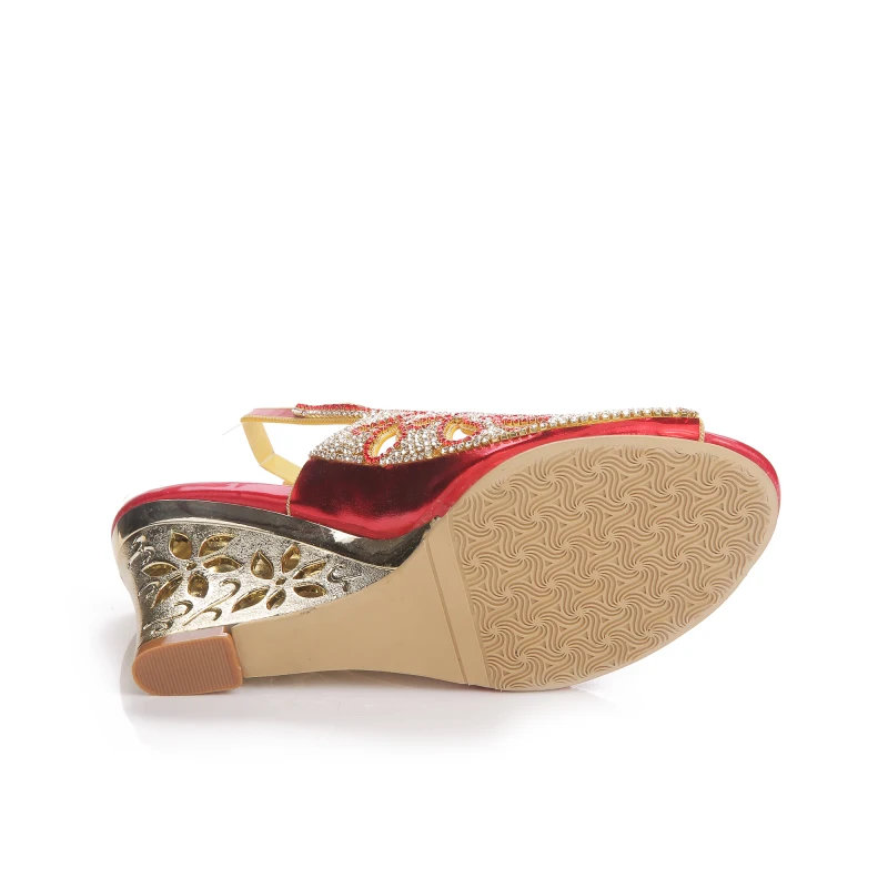 

Christia Bella Fashion Women High Heels Peep Toe Rome Pumps Wedge Heels Evening Party Shoes New Diamonds Women Buckle Shoes