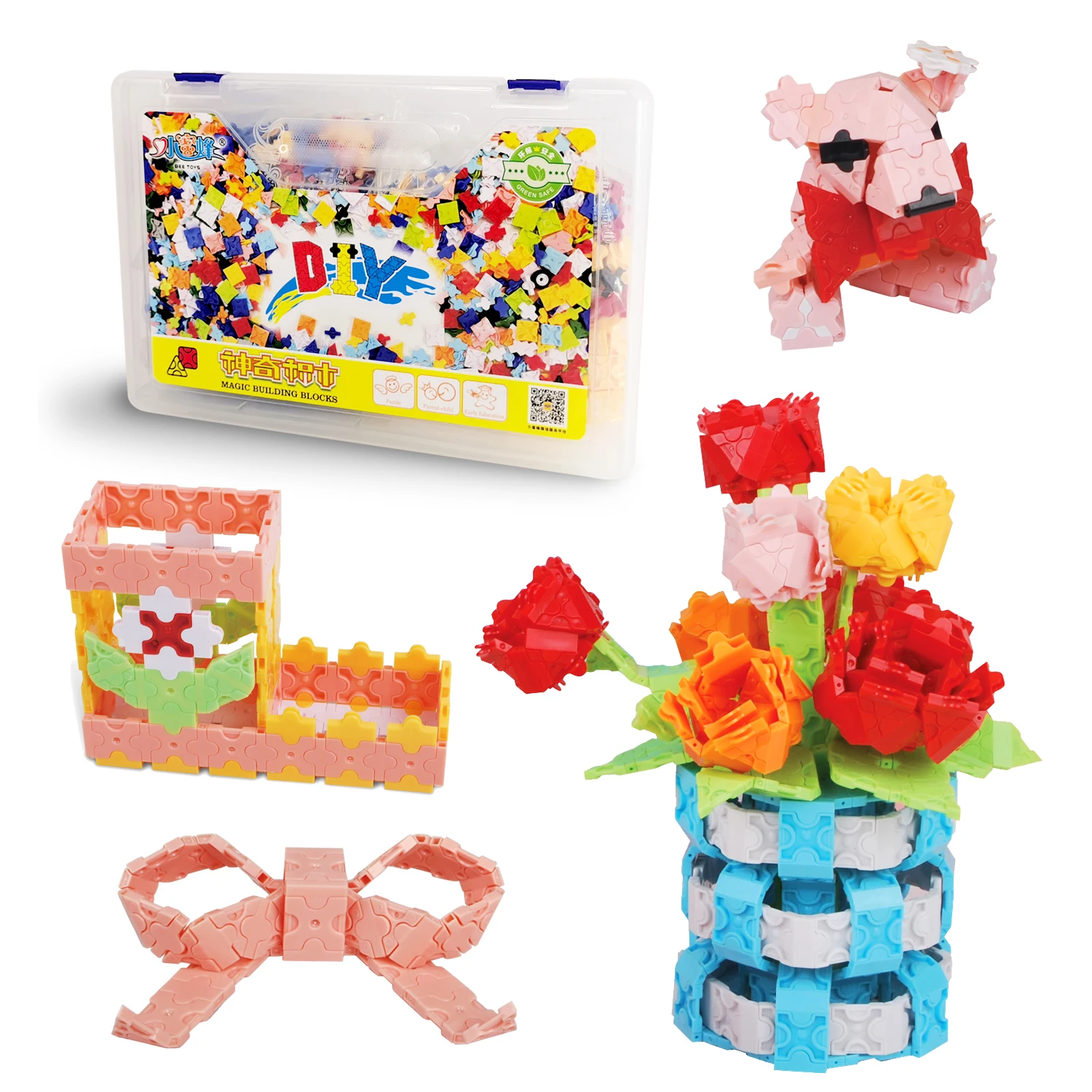 

1620 шт., Детский конструктор «игрушка-пазл»