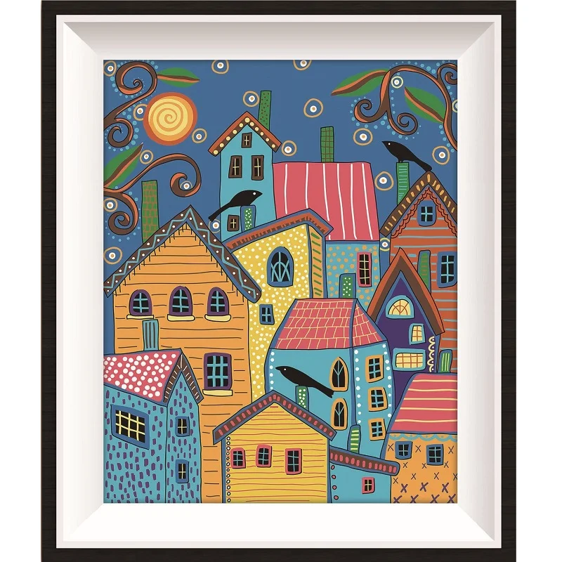 

5D Diy Diamond Painting Toolkit Cross Stitch Oil Painting House Rural Scenery Full Circle Diamond Embroidery Diamond Mosaic Home