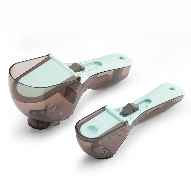 

2Pcs Kitchen Gadgets Adjustable Measuring Scoop Plastic Scale Gauge Baking Supplies Portable Metering Spoon Kitchen Accessories