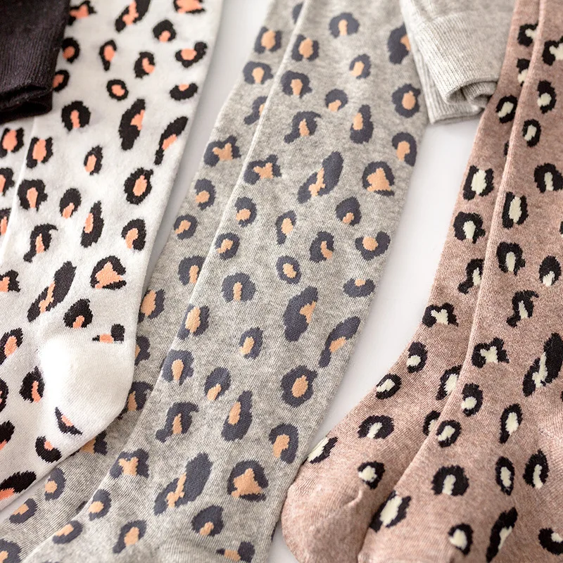 Medias de algod&oacute;n para ni&ntilde;as de moda estampado de leopardo pantimedias para ni&ntilde;os peque&ntilde;os medias primavera oto&ntilde;o ni&ntilde;as medias 3-12Y leotardos bebe ni&ntilde;a medias para beb&eacute; leotardos ni&ntilde;a invierno medias bebe ni&ntilde;a-5