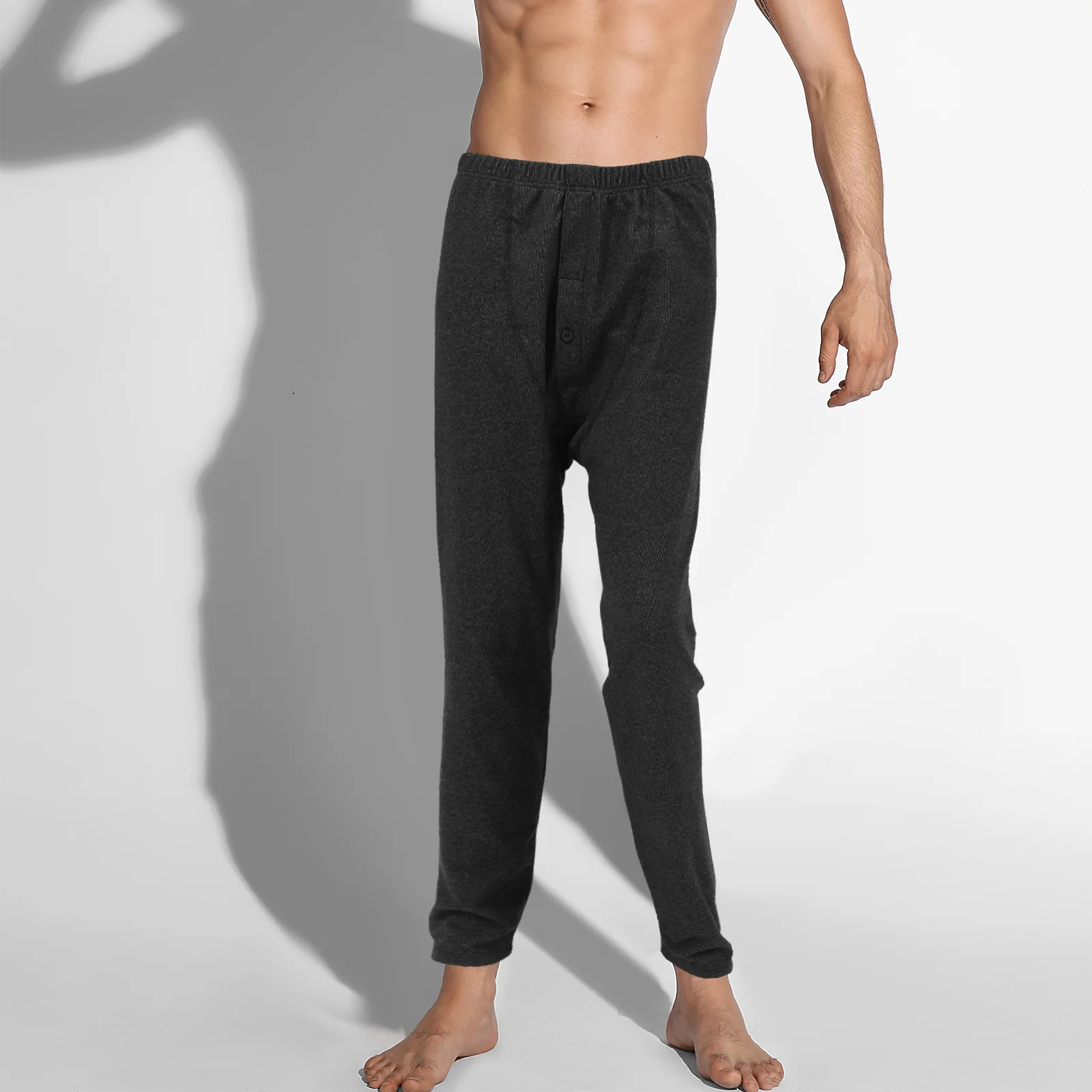 

Мужские классические осенние однослойные термобрюки, 1 шт., сохраняющие тепло брюки (темно-серый)