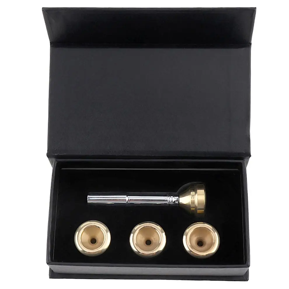 5pcs/set Trumpet Mouthpiece Set 3C 2C 2B 3B with Gold Plating 7# Heads and 4 Cups for | Спорт и развлечения