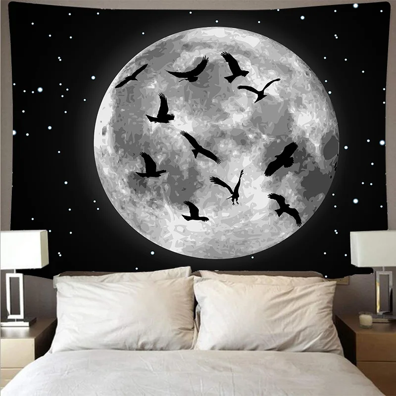 

bohemian decoration moon tapestry wall cloth polyester wall fabric bedroom decor wandteppich wall blanket